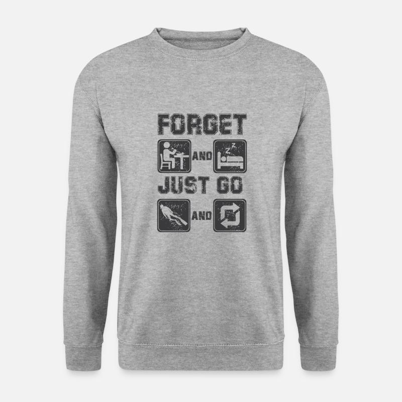 Taucher Tauchen Design Schnorcheln - Unisex Pullover - Weißgrau meliert