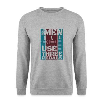 Tuning Spruch für Motorsport / Auto Fans - Unisex Pullover - Weißgrau meliert - Vorne - Alina (178cm) & Michal (187cm)