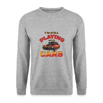 Tuning Spruch für Motorsport / Auto Fans - Unisex Pullover - Weißgrau meliert - Vorne - Alina (178cm) & Michal (187cm)