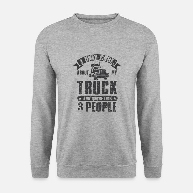 Lastwagenfahrer Spruch & Trucker - Unisex Pullover - Weißgrau meliert