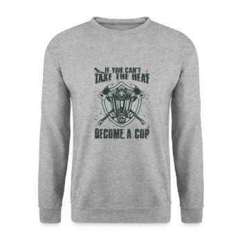 Feuerwehrmann Feuerwehr & Sprüche - Unisex Pullover - Weißgrau meliert - Vorne - Alina (178cm) & Michal (187cm)