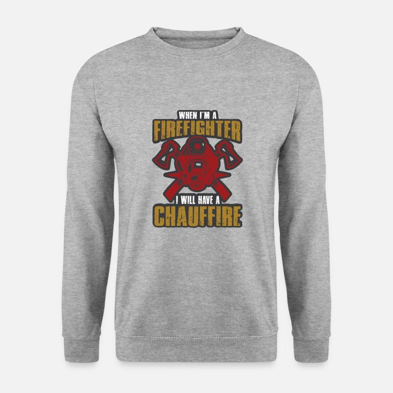 Feuerwehrmann Feuerwehr & Sprüche - Unisex Pullover - Weißgrau meliert