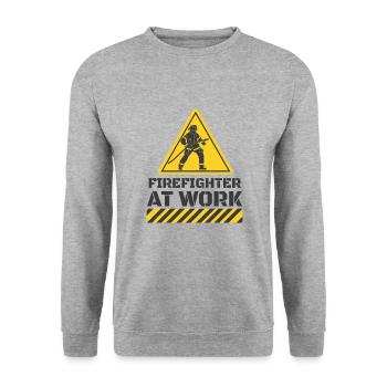 Feuerwehrmann Feuerwehr & Sprüche - Unisex Pullover - Weißgrau meliert - Vorne - Alina (178cm) & Michal (187cm)