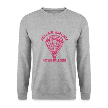 Heißluftballon & Ballon Fahrer Geschenk - Unisex Pullover - Weißgrau meliert - Vorne - Alina (178cm) & Michal (187cm)