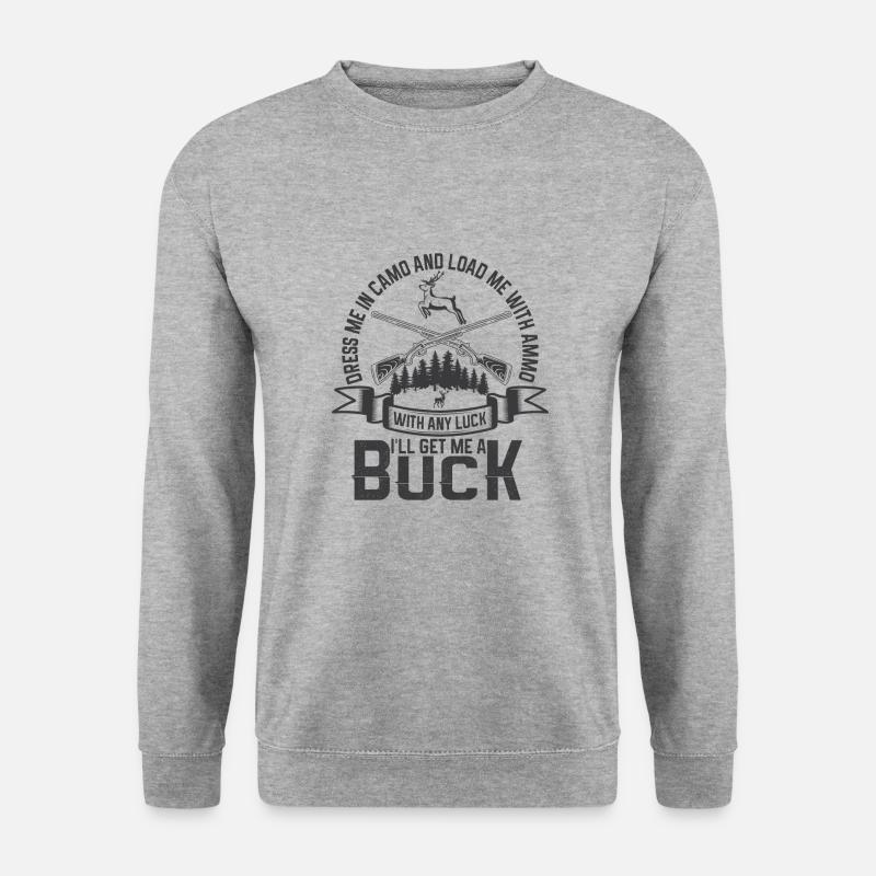 Jagen Jagdspruch & Jäger Geschenkidee - Unisex Pullover - Weißgrau meliert