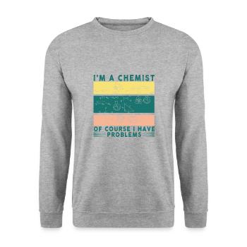 Chemie Lehrer Wissenschaftler Chemieker - Unisex Pullover - Weißgrau meliert - Vorne - Alina (178cm) & Michal (187cm)
