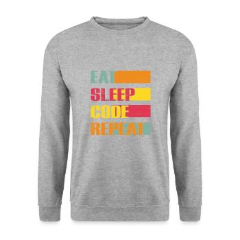 Lustiger Informatiker Spruch, Informatik - Unisex Pullover - Weißgrau meliert - Vorne - Alina (178cm) & Michal (187cm)