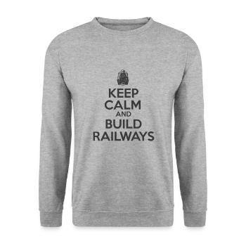 Lokführer Bahn Design I Model Eisenbahn - Unisex Pullover - Weißgrau meliert - Vorne - Alina (178cm) & Michal (187cm)