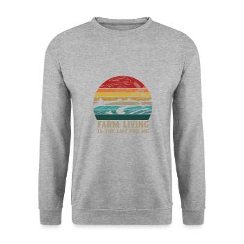 Lustiger Landwirt Spruch mit Traktor - Unisex Pullover - Weißgrau meliert - Vorne - Alina (178cm) & Michal (187cm)