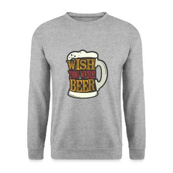 Feiern Bier Party Spruch I Biertrinken - Unisex Pullover - Weißgrau meliert - Vorne - Alina (178cm) & Michal (187cm)