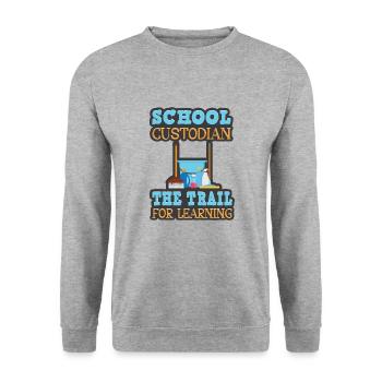 Putzfrau Spruch Reinigungskraft Putzfee - Unisex Pullover - Weißgrau meliert - Vorne - Alina (178cm) & Michal (187cm)