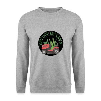 Rasenmäh Motiv I Rasenmäher für Gärtner - Unisex Pullover - Weißgrau meliert - Vorne - Alina (178cm) & Michal (187cm)