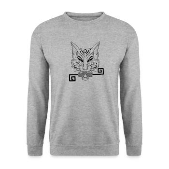 Kitsune mask - Unisex Sweatshirt - salt & pepper - Front - Alina (178cm) & Michal (187cm)