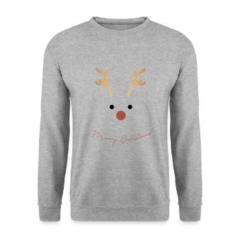Christmas - Merry Christmas - Roe deer - Unisex Sweatshirt - salt & pepper - Front - Alina (178cm) & Michal (187cm)
