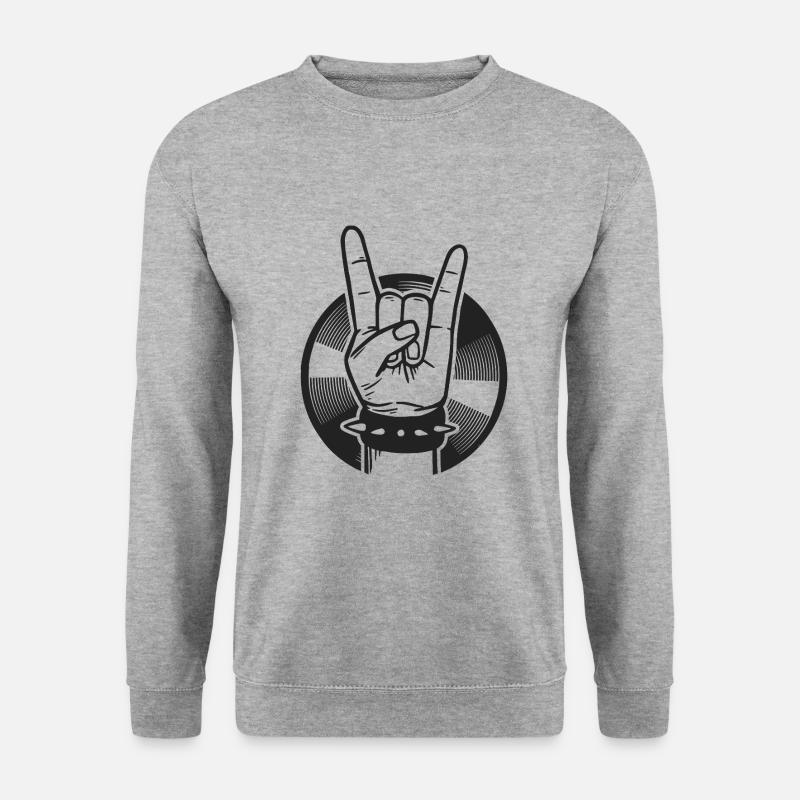 Metal Musik Rock Hardcore Metal - Unisex Pullover - Weißgrau meliert