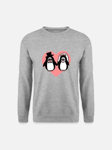 penguin wedding - Unisex Sweatshirt - salt & pepper
