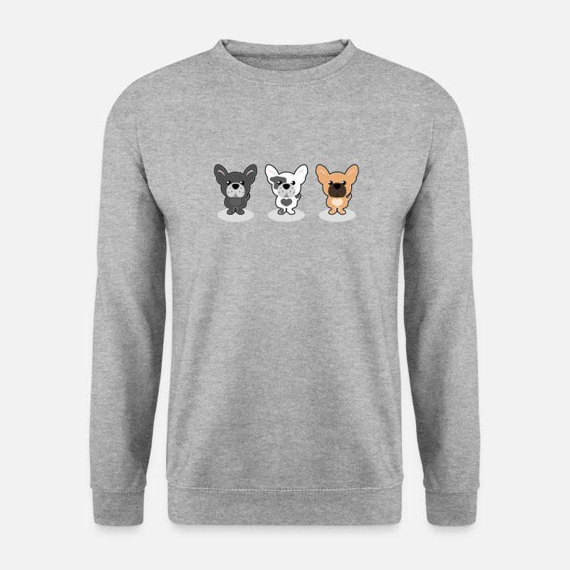 Frenchies - Unisex Pullover - Weißgrau meliert