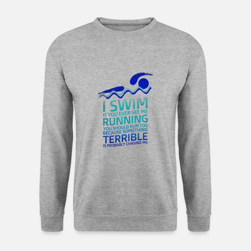 Schwimmen, Schwimmer, Sport - Unisex Pullover - Weißgrau meliert