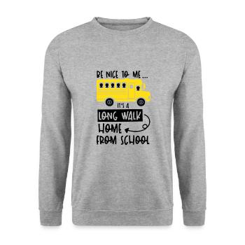 Chauffeur de bus scolaire chauffeur d'autobus scolaire - Sweat-shirt Unisexe - gris chiné - Devant - Alina (178cm) & Michal (187cm)