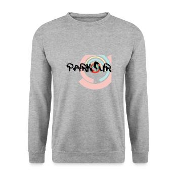 Parkour, Freerunning Backflip Freestyly Acrobatic - Unisex Sweatshirt - salt & pepper - Front - Alina (178cm) & Michal (187cm)