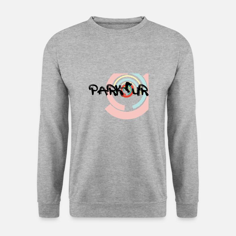 Parkour, Freerunning Backflip Freestyly Akrobatic - Unisex Pullover - Weißgrau meliert