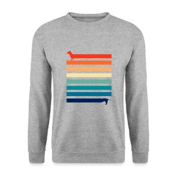 Tenue d’ami de chien, teckel de chien meilleur ami - Sweat-shirt Unisexe - gris chiné - Devant - Alina (178cm) & Michal (187cm)