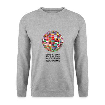 belle paix tous les drapeaux « contre le racisme » - Sweat-shirt Unisexe - gris chiné - Devant - Alina (178cm) & Michal (187cm)