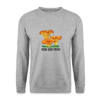 Outfit for mushroom pickers with mountains porcini mushroom mushroom - Unisex Sweatshirt - salt & pepper - Front - Alina (178cm) & Michal (187cm)