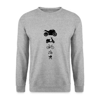 Moto Chopper Enduro Motocross Motard Moto - Sweat-shirt Unisexe - gris chiné - Devant - Alina (178cm) & Michal (187cm)