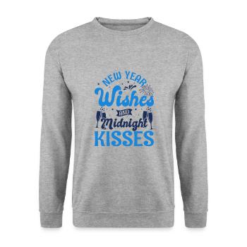 Réveillon du Nouvel An, Paix, Amour, Bonne Année - Sweat-shirt Unisexe - gris chiné - Devant - Alina (178cm) & Michal (187cm)