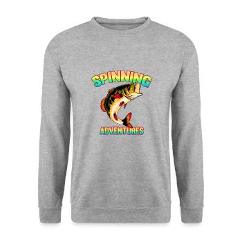 Pêche, pêcheur, pêcheur et pêche au brochet - Sweat-shirt Unisexe - gris chiné - Devant - Alina (178cm) & Michal (187cm)