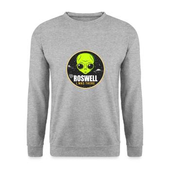 Alien, OVNI, UAP, Espace, Objet volant de l’espace - Sweat-shirt Unisexe - gris chiné - Devant - Alina (178cm) & Michal (187cm)