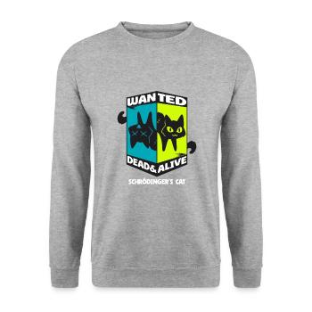 Physique Quantum Nerd Dead Alive Le chat de Schrödinger - Sweat-shirt Unisexe - gris chiné - Devant - Alina (178cm) & Michal (187cm)