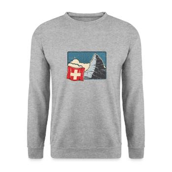 Suisse Vacances Ski Randonnée Montagne Suisse - Sweat-shirt Unisexe - gris chiné - Devant - Alina (178cm) & Michal (187cm)