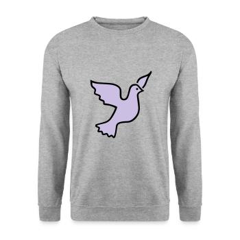 colombe - Sweat-shirt Unisexe - gris chiné - Devant - Alina (178cm) & Michal (187cm)
