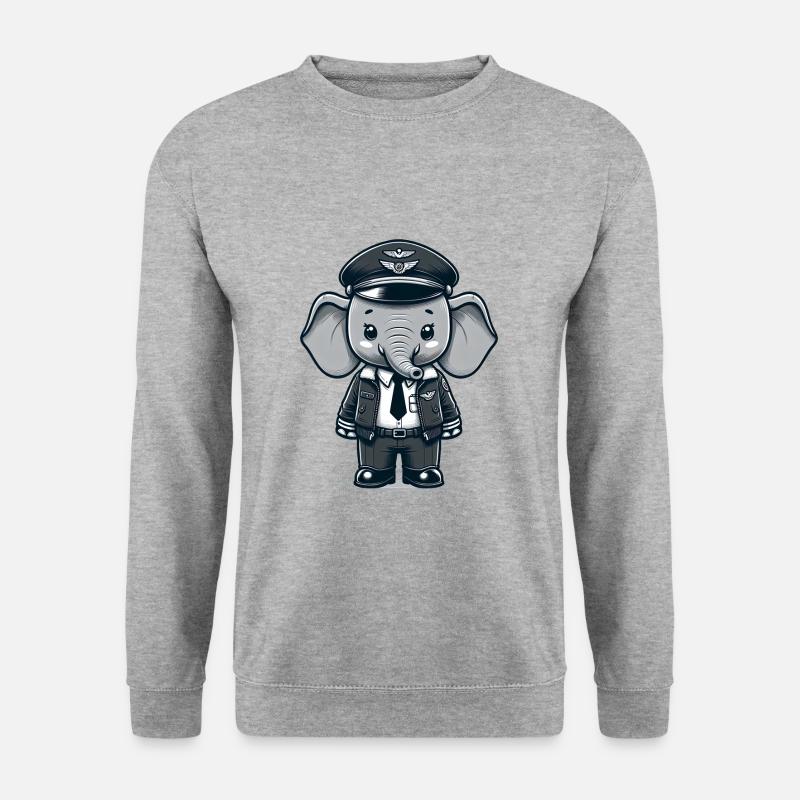 Cute Elephant Pilot - Unisex Sweatshirt - salt & pepper