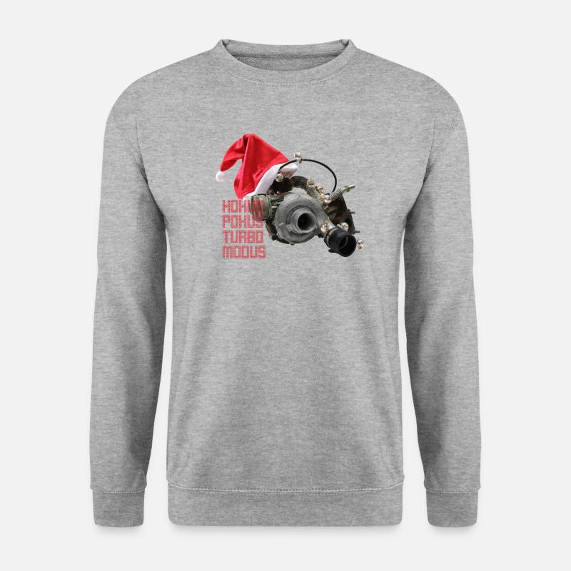 HOKUS POKUS TURBO MODUS! Dein xmas-Turbolader! - Unisex Pullover - Weißgrau meliert