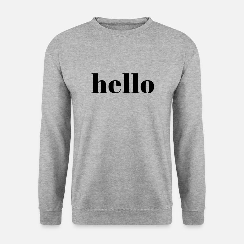 hello - Unisex Pullover - Weißgrau meliert