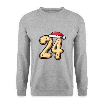 24 Numéro Noël - Sweat-shirt Unisexe - gris chiné - Devant - Alina (178cm) & Michal (187cm)