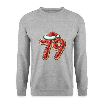 79 Number Christmas - Unisex Sweatshirt - salt & pepper - Front - Alina (178cm) & Michal (187cm)
