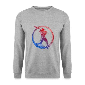 Baseball Silhouette Colorful - Unisex Sweatshirt - salt & pepper - Front - Alina (178cm) & Michal (187cm)