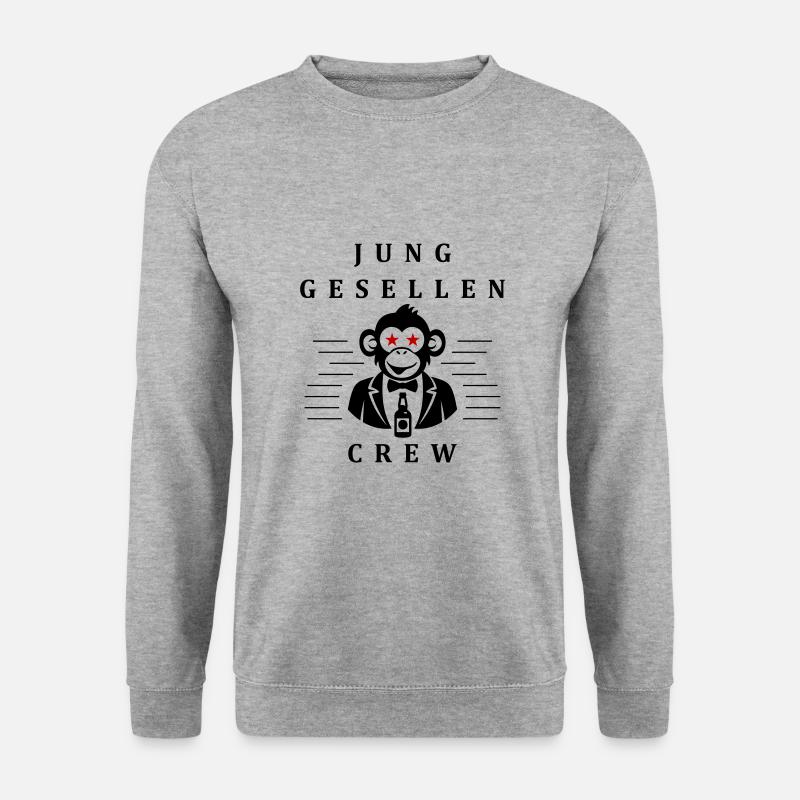 Junggesellen Crew - Unisex Pullover - Weißgrau meliert