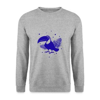 Toucan - Zoo - Bird - Animal Lover - Nature Conservation - Unisex Sweatshirt - salt & pepper - Front - Alina (178cm) & Michal (187cm)