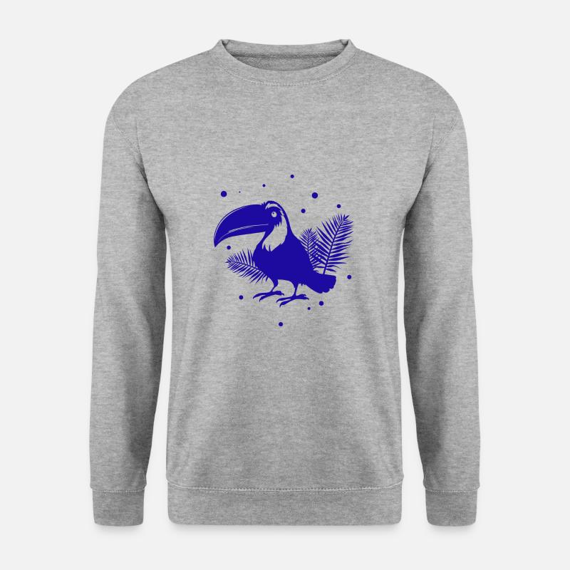 Tukan - Zoo - Vogel - Tierfreund - Naturschutz - Unisex Pullover - Weißgrau meliert