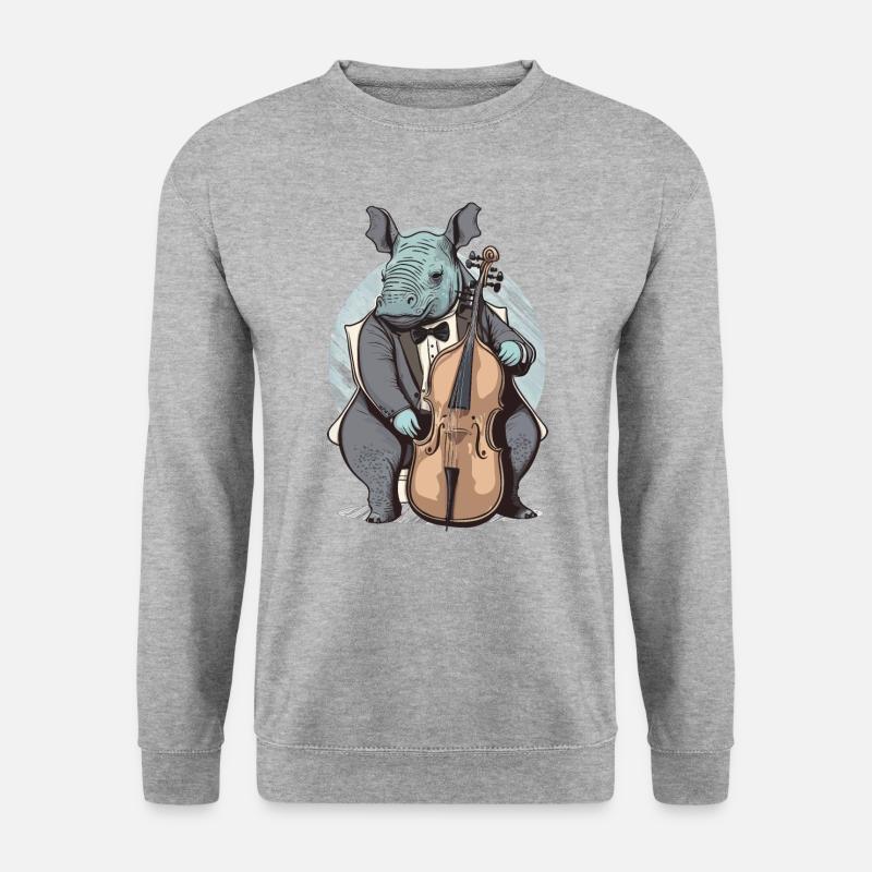 Nashorn - Unisex Pullover - Weißgrau meliert
