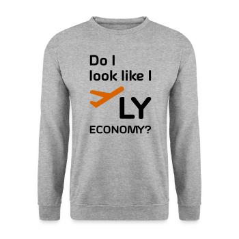 Do i look like i fly economy - Unisex Sweatshirt - salt & pepper - Front - Alina (178cm) & Michal (187cm)