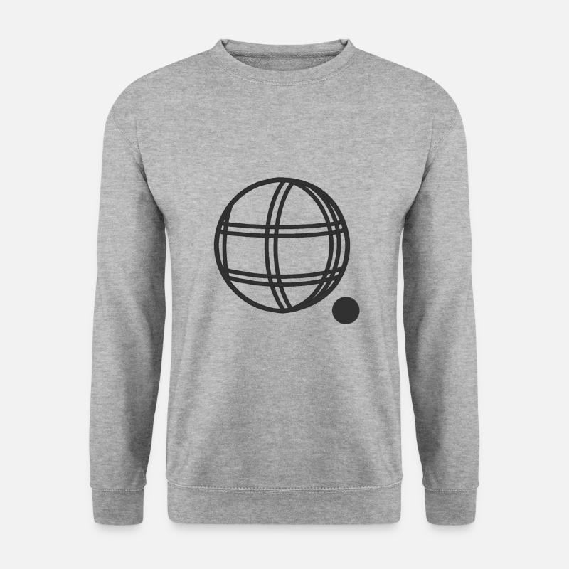 Boccia Boule Kugel Sticker Minimalist - Unisex Pullover - Weißgrau meliert