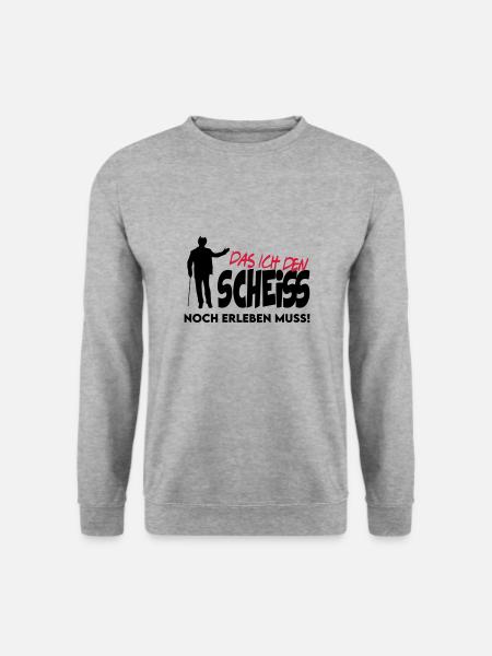 Rentner Alter Mann Scheisse erleben - Unisex Pullover - Weißgrau meliert