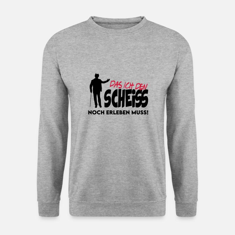 Rentner Alter Mann Scheisse erleben - Unisex Pullover - Weißgrau meliert