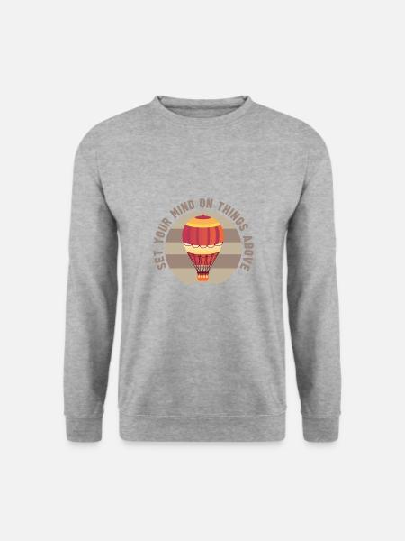 Heißluftballon & Ballon Fahrer Geschenk - Unisex Pullover - Weißgrau meliert